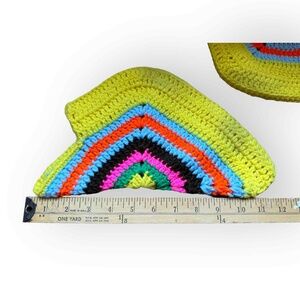 True Vintage Acrylic Wool Slippers Multicolor Triangle Shape Never Worn